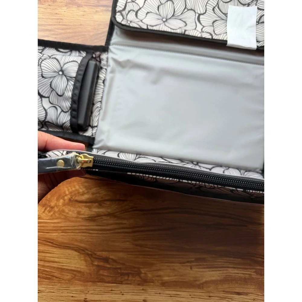 Petunia Pickle Bottom Nimble Diaper Clutch Changer Floral Black White NWT